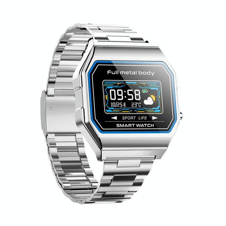 Waterproof Steel Smart Watch With Colour Screen - Silver
