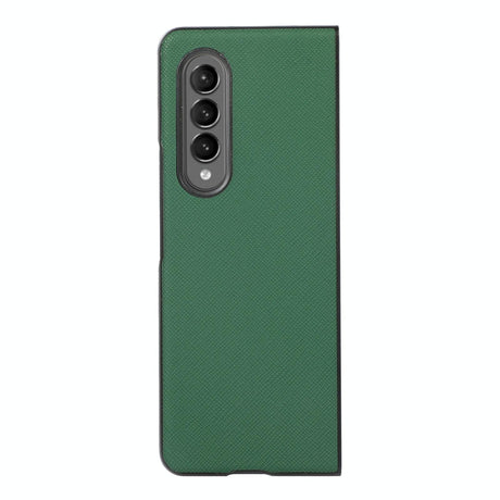 Fold 4 Cross Texture Pu Leather Case - Blue