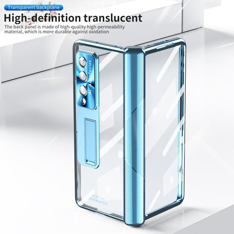 For Samsung Galaxy Z Fold4 5G Magnetic Phone Case With Holder - Plating Finish - Champagne Gold
