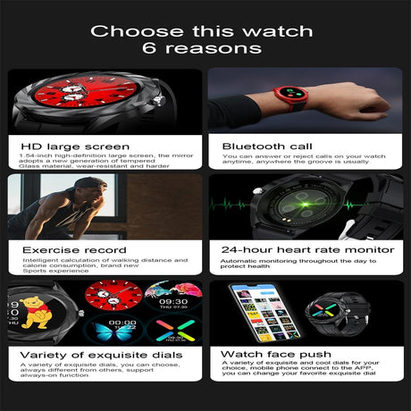 Smart Watch With Bluetooth Call And Health Monitoring - Ip67 Waterproof - Blue