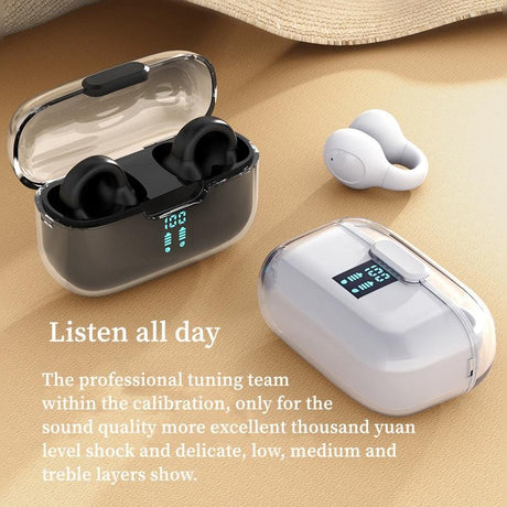 Wireless Bone Conduction Earbuds with Noise Reduction - Pink