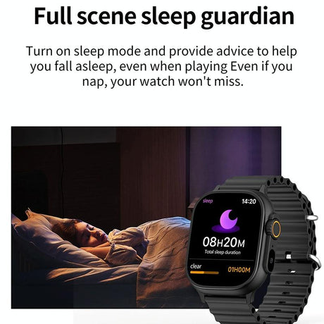 2.01 Inch Bluetooth Call Smart Watch Support Heart Rate / Blood Oxygen - Silver Grey