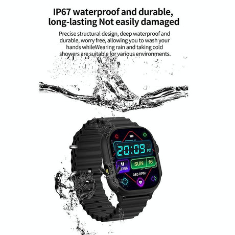 2.01 Inch Bluetooth Call Smart Watch Support Heart Rate / Blood Oxygen - Silver Grey