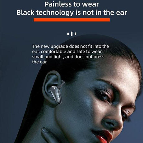 Digital Display Hanging Ear Bone Conduction Bluetooth Headset - Yx02 - Red