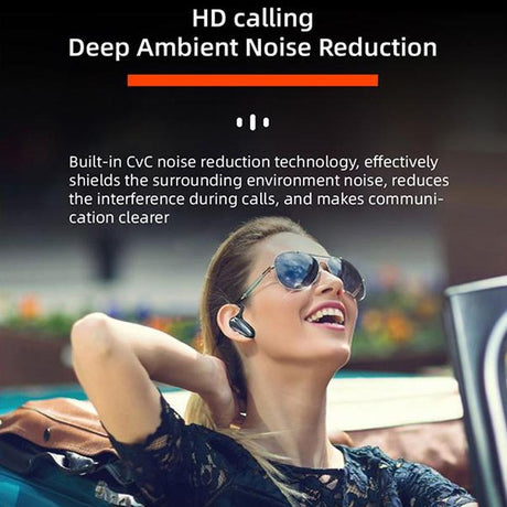 Digital Display Hanging Ear Bone Conduction Bluetooth Headset - Yx02 - Red