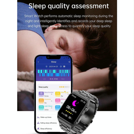 1.91 Inch Waterproof Ecg Smart Watch With Silicone Band Ip68 - Blue
