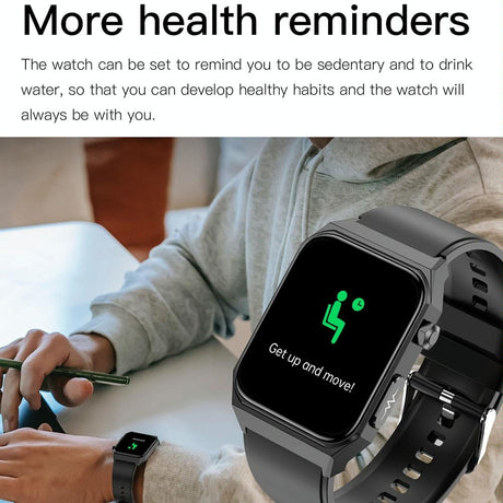 1.91 Inch Waterproof Ecg Smart Watch With Silicone Band Ip68 - Blue