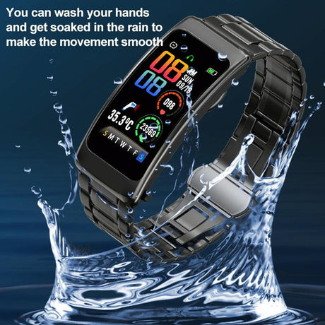 1.14 Inch Silicone Band Earphone Detachable Life Waterproof Smart Watch Support Bluetooth Call - Black Silver