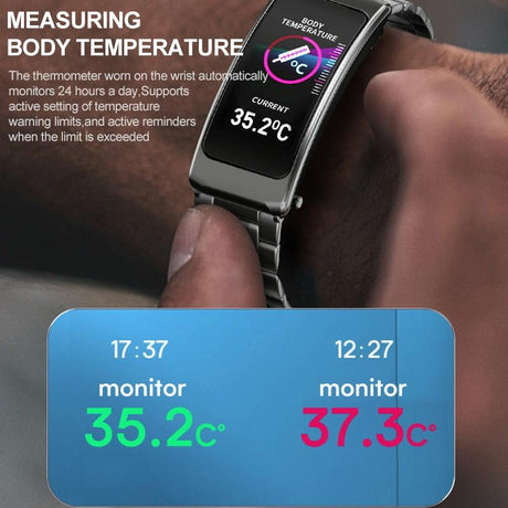 1.14 Inch Silicone Band Earphone Detachable Life Waterproof Smart Watch Support Bluetooth Call - Black Silver
