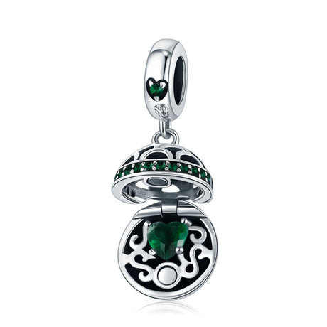 925 Sterling Silver Surprise Love Pendant For Diy Bracelets & Necklaces - Blue