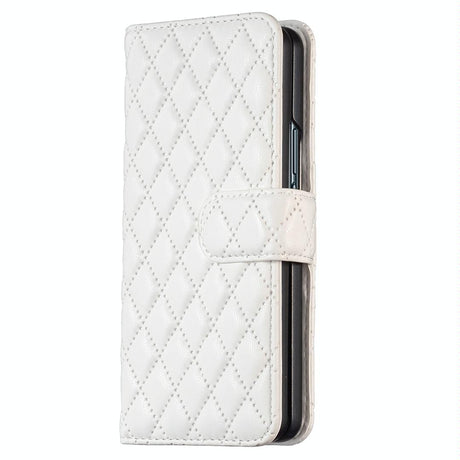 For Samsung Galaxy Z Fold4 5G Diamond Lattice Flip Wallet Case - Pink