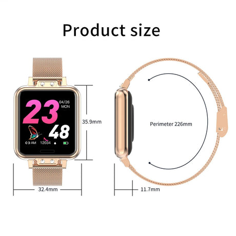 1.22 Inch Waterproof Smart Watch With Sleep & Heart Rate Monitor - Blue