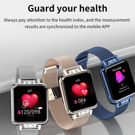 1.22 Inch Waterproof Smart Watch With Sleep & Heart Rate Monitor - Blue