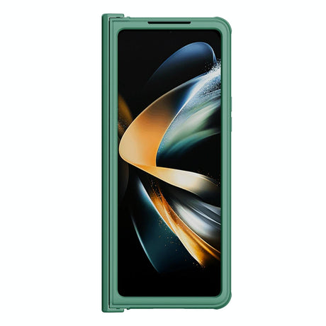 For Samsung Galaxy Z Fold4 5G Mirror Pro Camshield Case Set - Green