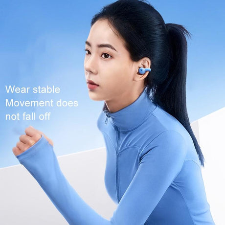 Wireless Bluetooth Earphone - Transparent Ear Clip - Ows Sports - Blue