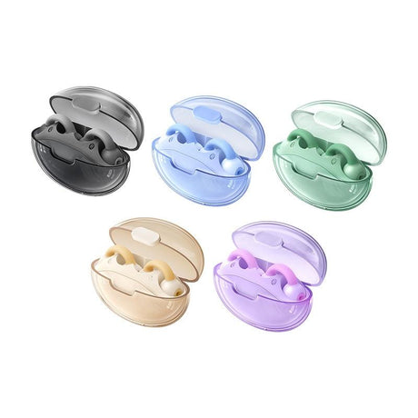 Wireless Bluetooth Earphone - Transparent Ear Clip - Ows Sports - Blue