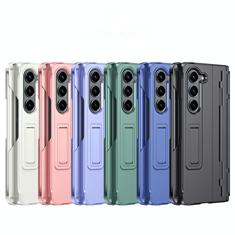 For Samsung Galaxy Z Fold4 5G Shockproof Diamond Case With Hinge And Pen - Black