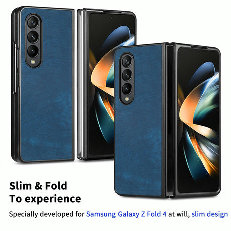 For Samsung Galaxy Z Fold4 5G Pu Back Cover - Solid Colour - Green