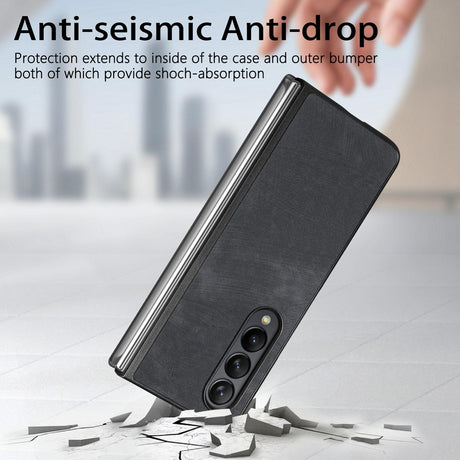 For Samsung Galaxy Z Fold4 5G Pu Back Cover - Solid Colour - Green