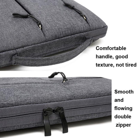 15.6 Inch Business Laptop Liner Bag - Polyester Zipper Closure - Light Grey