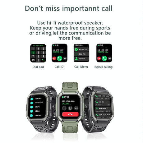 Waterproof Pedometer Sport Smart Watch Support Heart Rate / Blood Pressure Monitoring / Bt Calling - Coffee