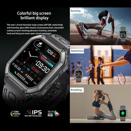 Waterproof Pedometer Sport Smart Watch Support Heart Rate / Blood Pressure Monitoring / Bt Calling - Coffee