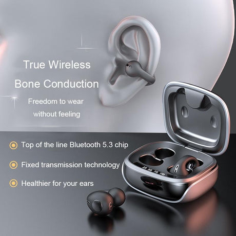 Wireless Bone Conduction Clip-on Bluetooth Headset - Noise Reduction - Purple
