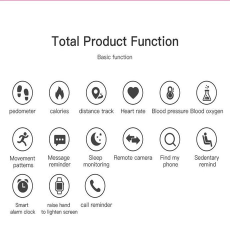Smart Watch With Call Reminder And Health Monitoring - Waterproof - Purple