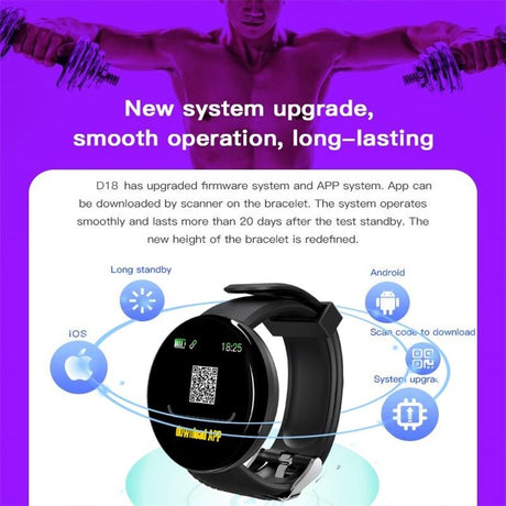 Smart Watch With Call Reminder And Health Monitoring - Waterproof - Purple