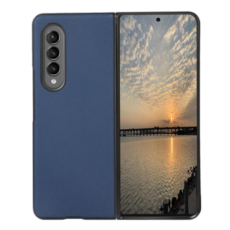 Fold 4 Cross Texture Pu Leather Case - Green