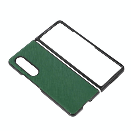 Fold 4 Cross Texture Pu Leather Case - Green