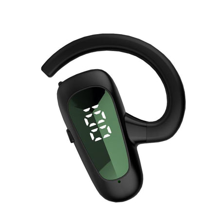 Digital Display Bluetooth Earphones - Bone Conduction Stereo - Blue
