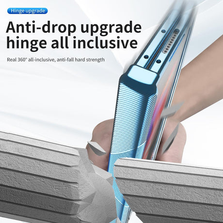 For Samsung Galaxy Z Fold4 5G Magnetic Phone Case With Holder - Plating Finish - Silver
