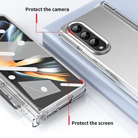 For Samsung Galaxy Z Fold4 5G Samsung Fold 4 Hinge Flip Case - Two Tone Contact Lens - Purple