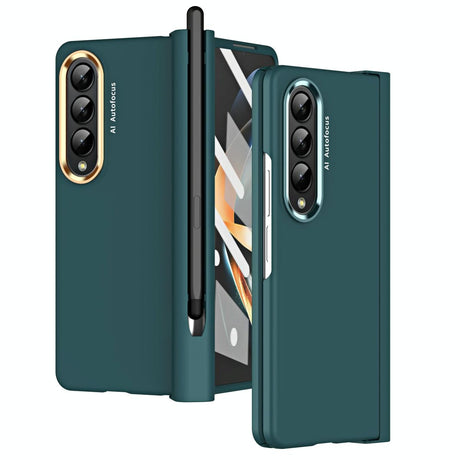 For Samsung Galaxy Z Fold4 5G Samsung Fold 4 Hinge Flip Case - Two Tone Contact Lens - Purple