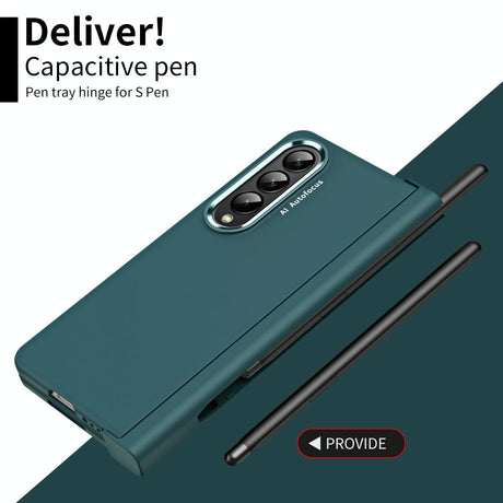 For Samsung Galaxy Z Fold4 5G Samsung Fold 4 Hinge Flip Case - Two Tone Contact Lens - Purple