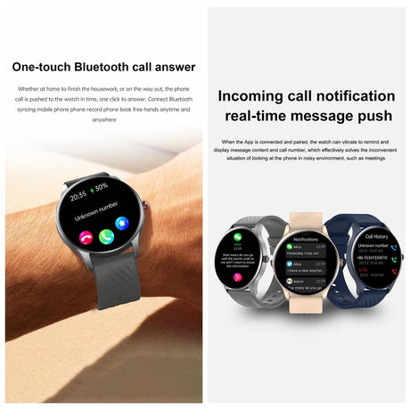 1.43 Inch Amoled Smart Watch With Bt Call & Health Tracking - Blue