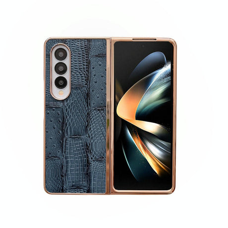 For Samsung Galaxy Z Fold4 5G Leather Mahjong Phone Case - Electroplated - Green