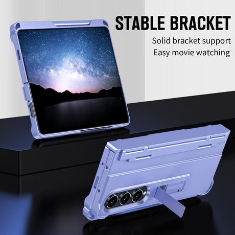 For Samsung Galaxy Z Fold4 5G Shockproof Diamond Case With Hinge And Pen - Blue