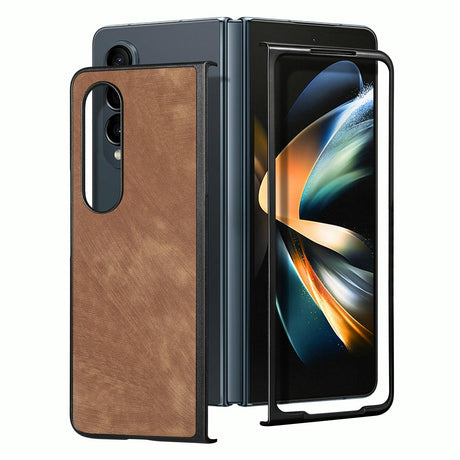 For Samsung Galaxy Z Fold4 5G Pu Back Cover - Solid Colour - Blue