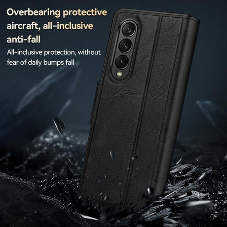 For Samsung Galaxy z Fold4 5G Magnetic Snap Leather Flip Case - All-inclusive - Brown