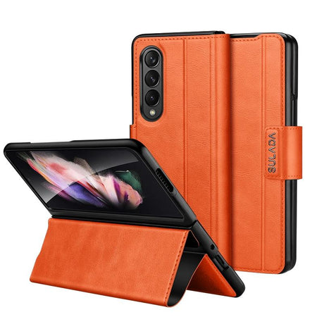 For Samsung Galaxy z Fold4 5G Magnetic Snap Leather Flip Case - All-inclusive - Brown