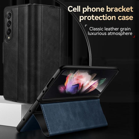 For Samsung Galaxy z Fold4 5G Magnetic Snap Leather Flip Case - All-inclusive - Brown