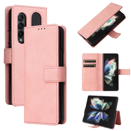 For Samsung Galaxy Z Fold4 5G Leather Flip Case With Pen Slot - Royal Blue
