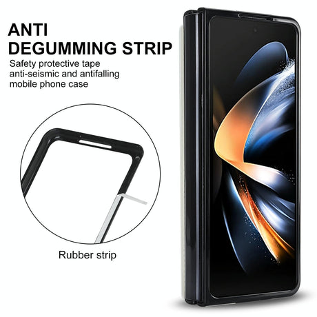 Foldable Phone Case with Double Buckle Card Slot for Samsung Galaxy z Fold4 - Purple