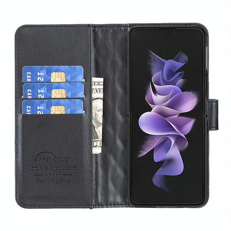 For Samsung Galaxy Z Fold4 5G Diamond Lattice Flip Wallet Case - White