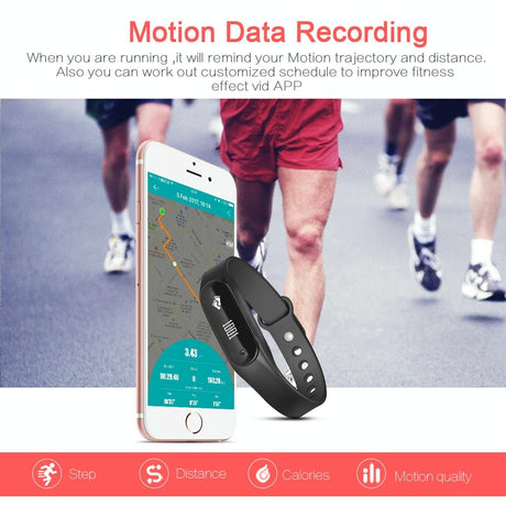 Bluetooth Smart Bracelet With Heart Rate Monitor And Sleep Tracker - Orange
