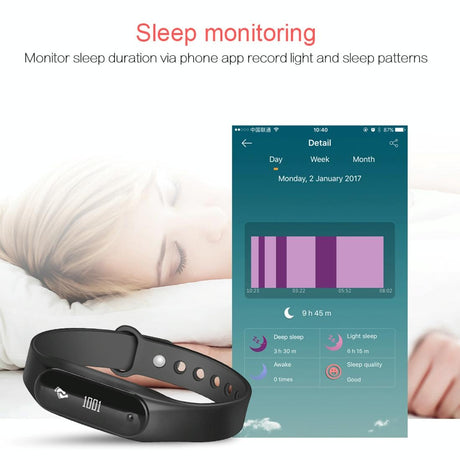 Bluetooth Smart Bracelet With Heart Rate Monitor And Sleep Tracker - Orange