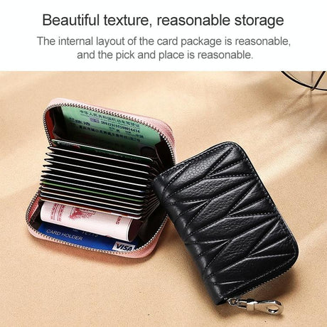 Women Anti Magnetic Leather Rfid Wallet - Pink