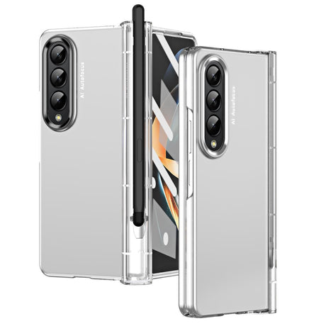 For Samsung Galaxy Z Fold4 5G Samsung Fold 4 Hinge Flip Case - Two Tone Contact Lens - Transparent